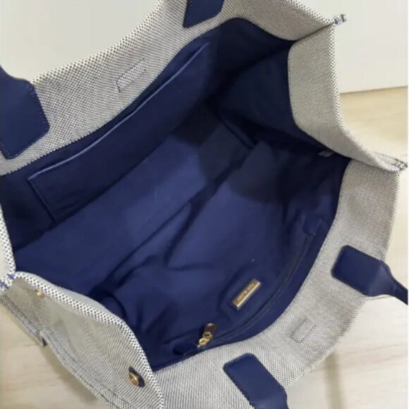 Tory Burch Navy Canvas Ella tote - NWT - Picture 4 of 8